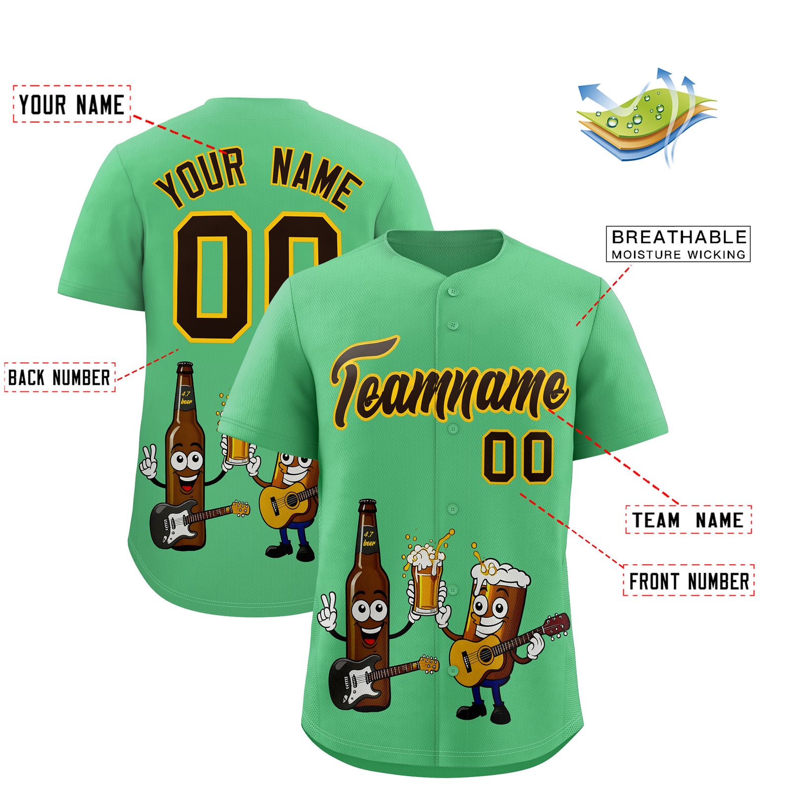 Custom Neon Green Personalized Team Shirts for Parties & Training | KXKSHOP