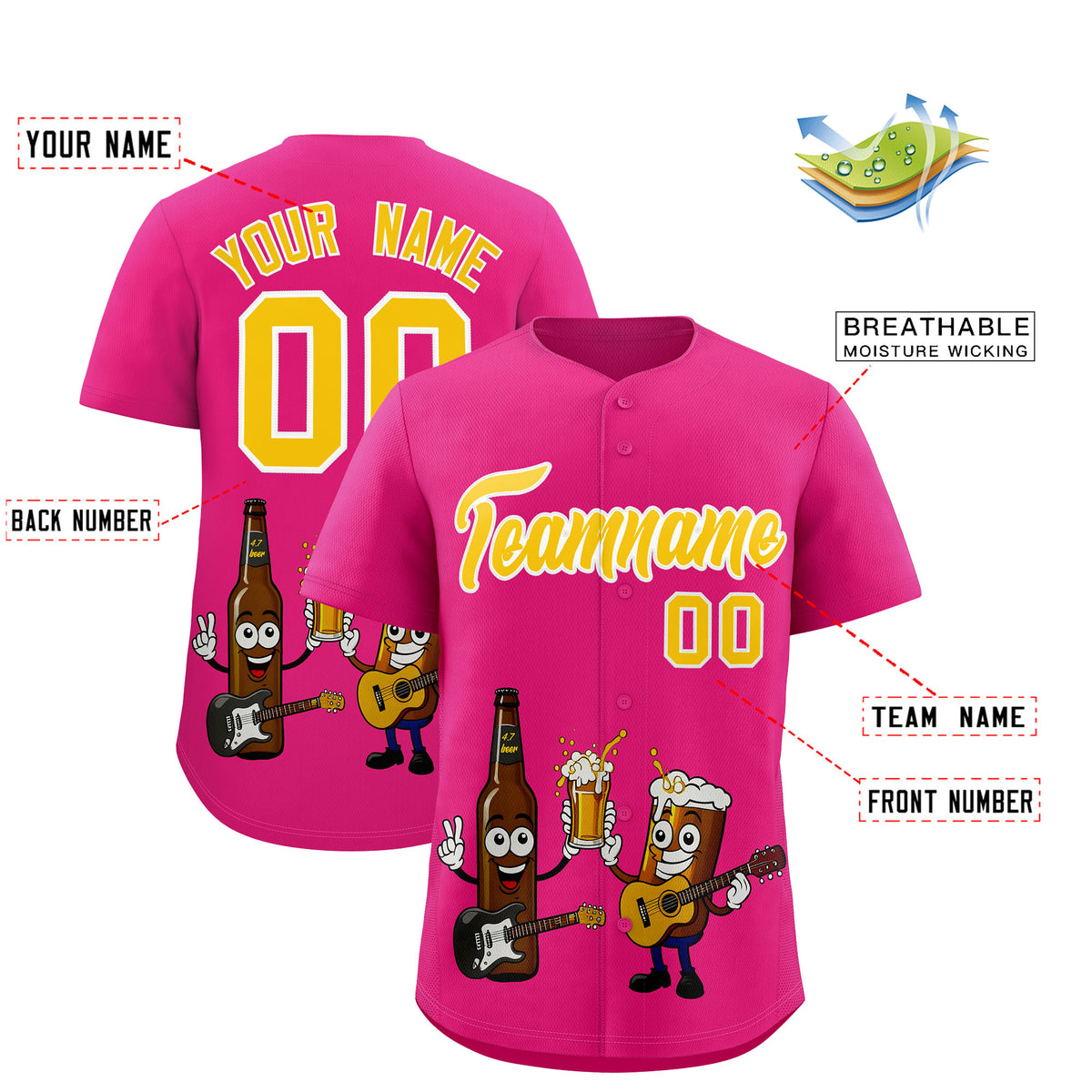 Custom Rose Red Personalized Team Shirts for Parties & Training | KXKSHOP