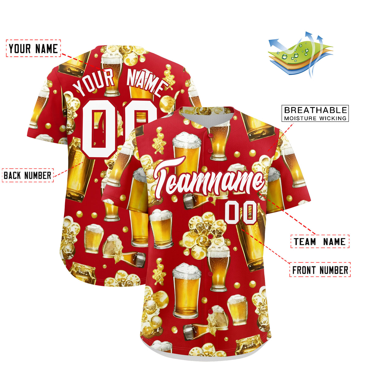 Custom Red Personalized Team Shirts for Parties &amp; Training | KXKSHOP