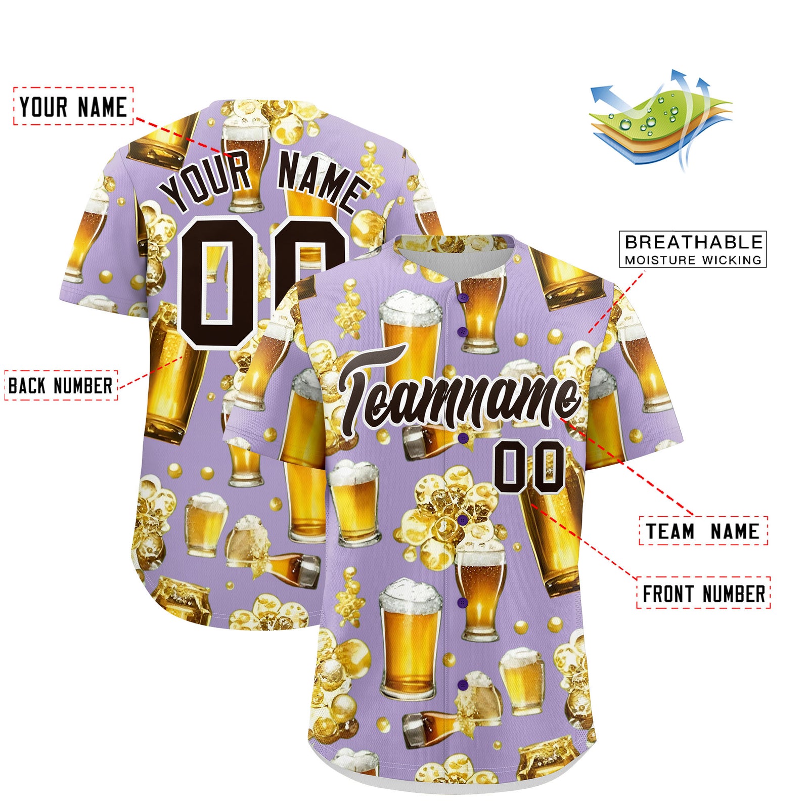 Custom Light Purple Personalized Team Shirts for Parties & Training | KXKSHOP
