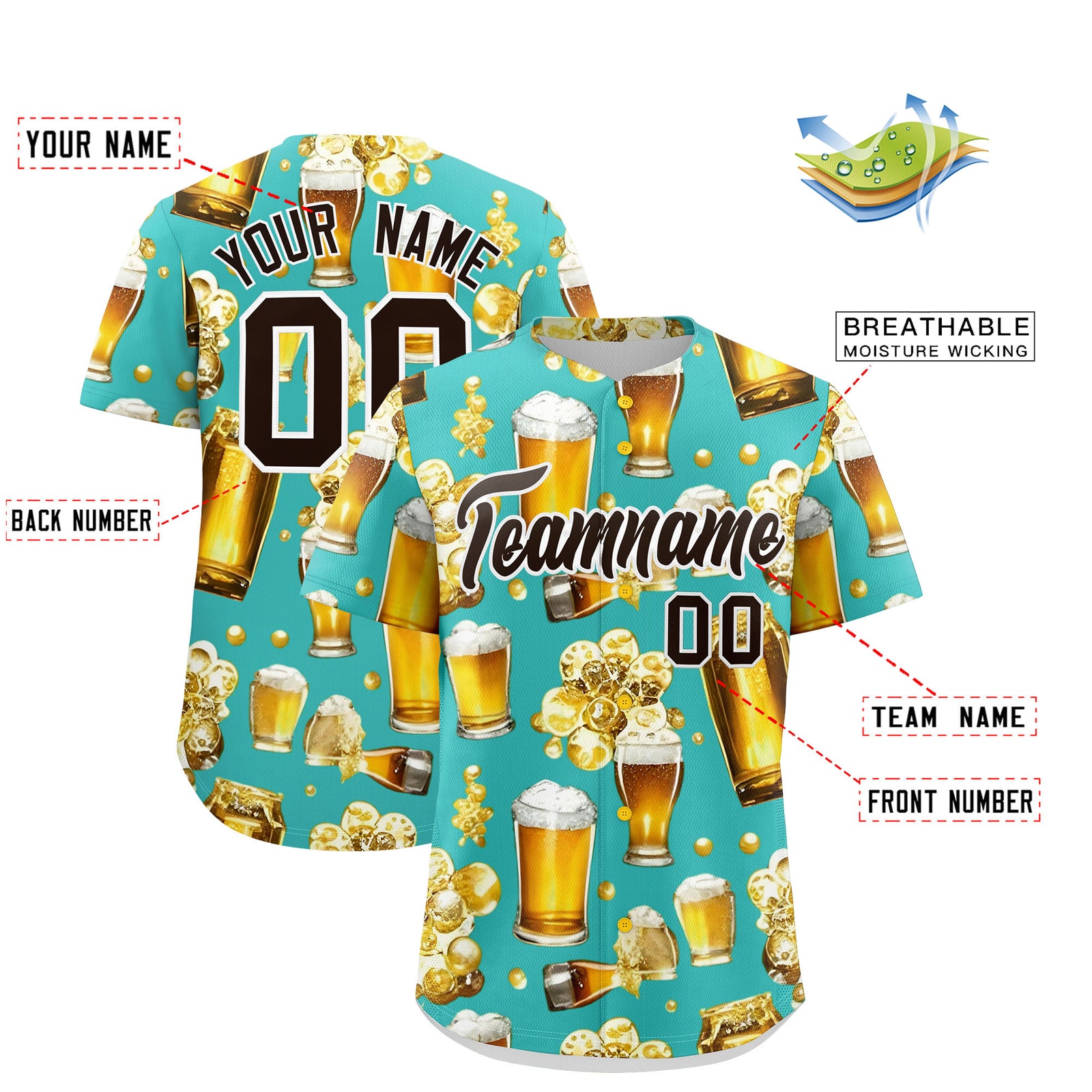 Custom Teal Personalized Team Shirts for Parties & Training | KXKSHOP