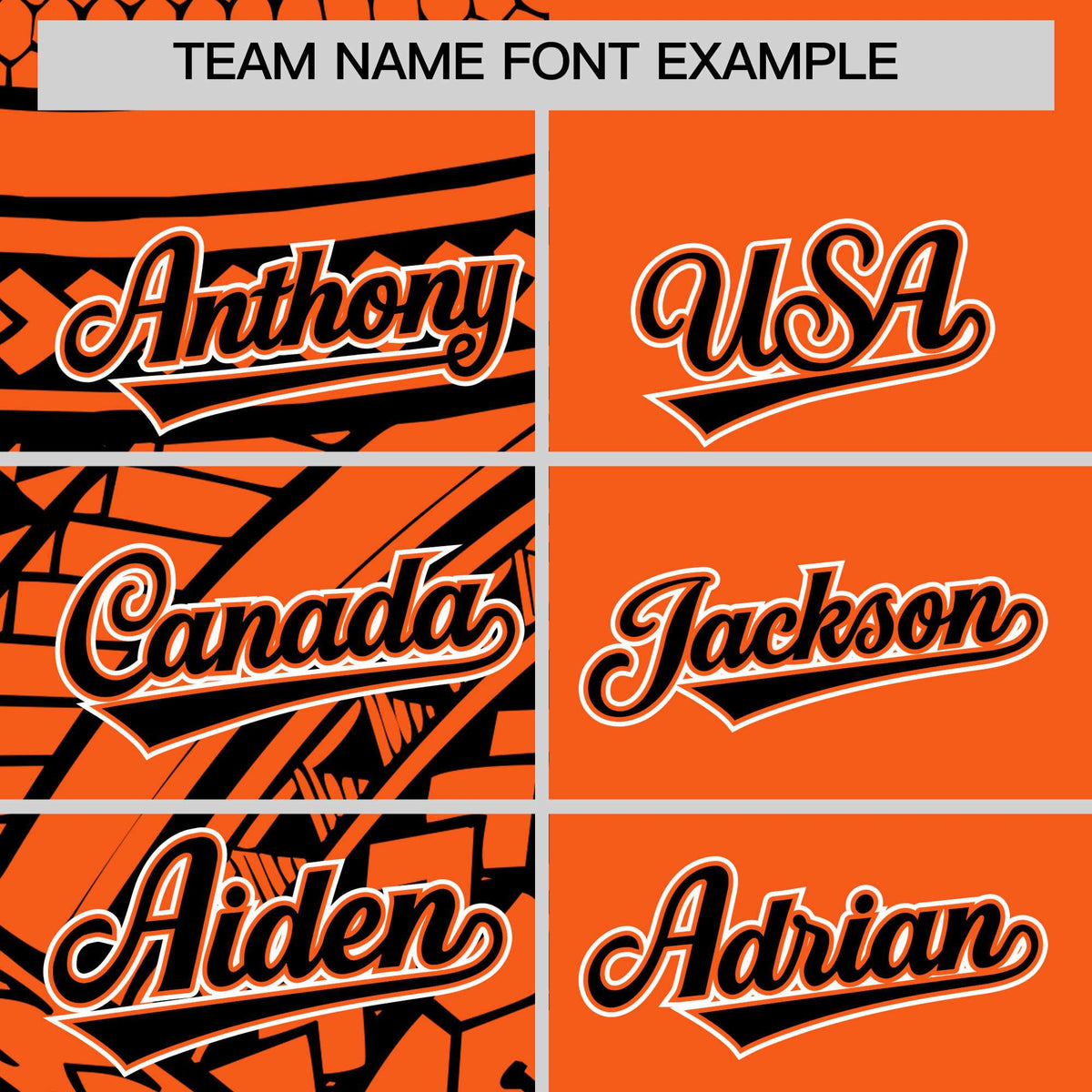 Custom Orange Black Split Fashion Tribal Pattern Authentic Baseball Jersey
