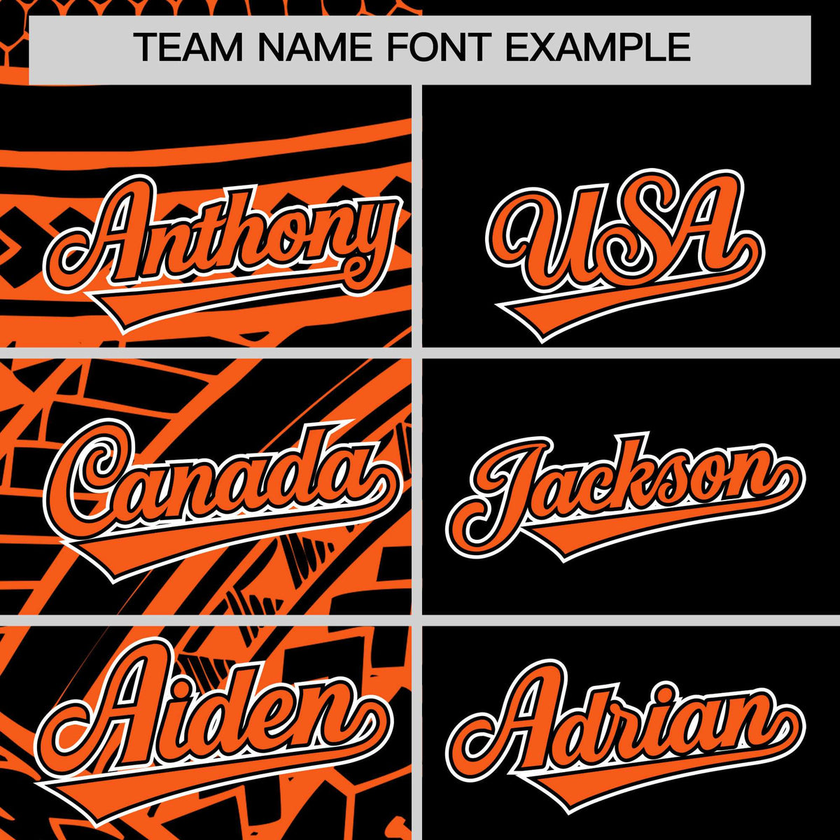 Custom Black Orange Split Fashion Tribal Pattern Authentic Baseball Jersey