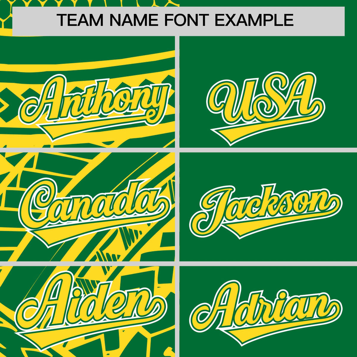 Custom Kelly Green Gold Split Fashion Tribal Pattern Authentic Baseball Jersey