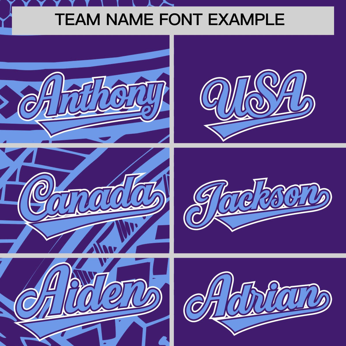 Custom Light Blue Purple Split Fashion Tribal Pattern Authentic Baseball Jersey