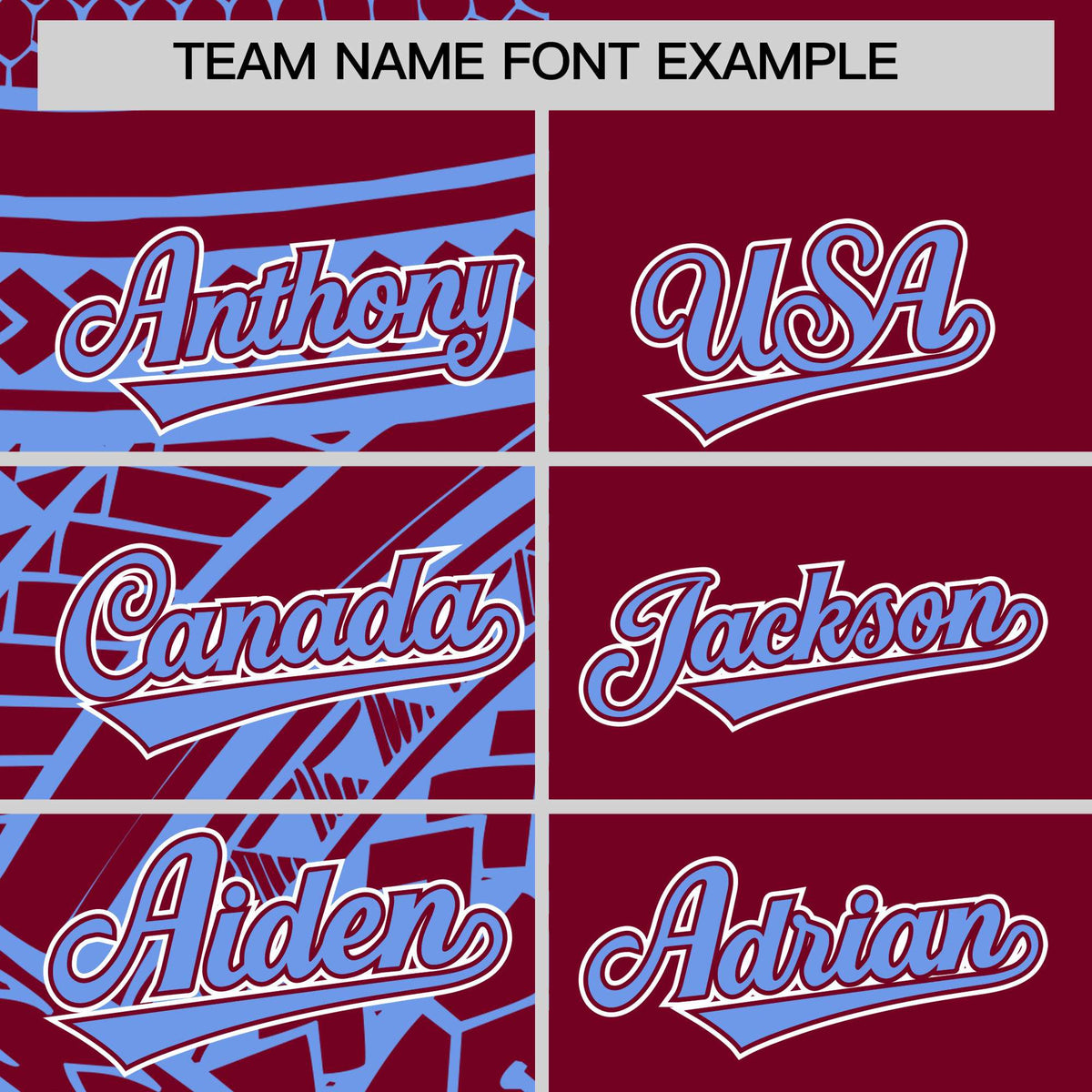 Custom Crimson Light Blue Split Fashion Tribal Pattern Authentic Baseball Jersey