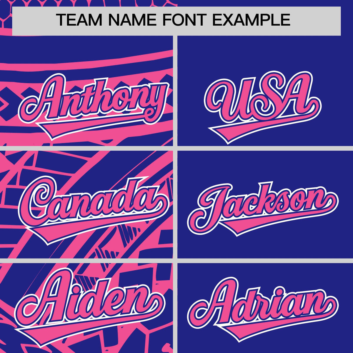 Custom Royal Pink Split Fashion Tribal Pattern Authentic Baseball Jersey