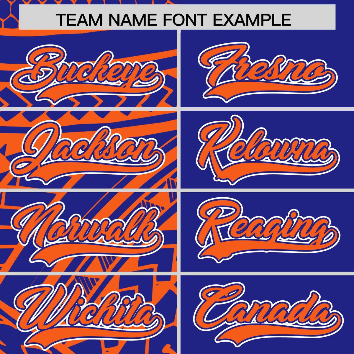 Custom Royal Orange Split Fashion Tribal Pattern Authentic Baseball Jersey