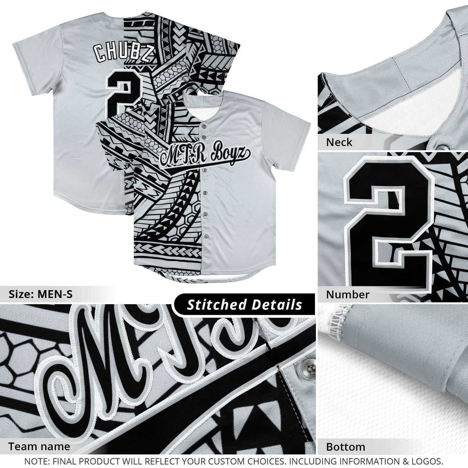 Custom Red Royal Split Fashion Tribal Pattern Authentic Baseball Jersey