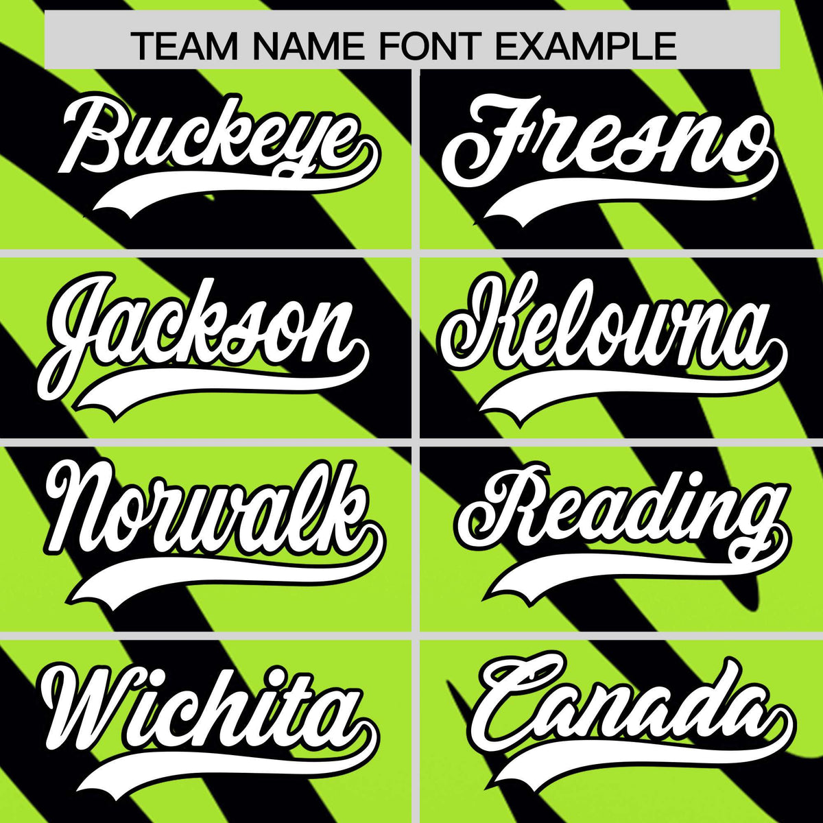 Custom Neon Green Black Tiger Stripe Gradient Animal Print Personalized Team Shirt Baseball Jersey