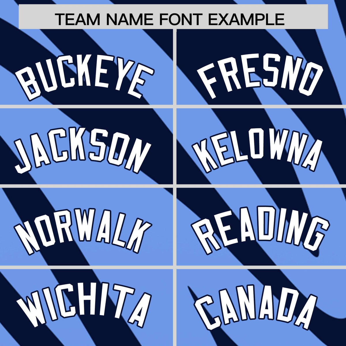Custom Navy Light Blue Tiger Stripe Gradient Animal Print Personalized Team Shirt Baseball Jersey