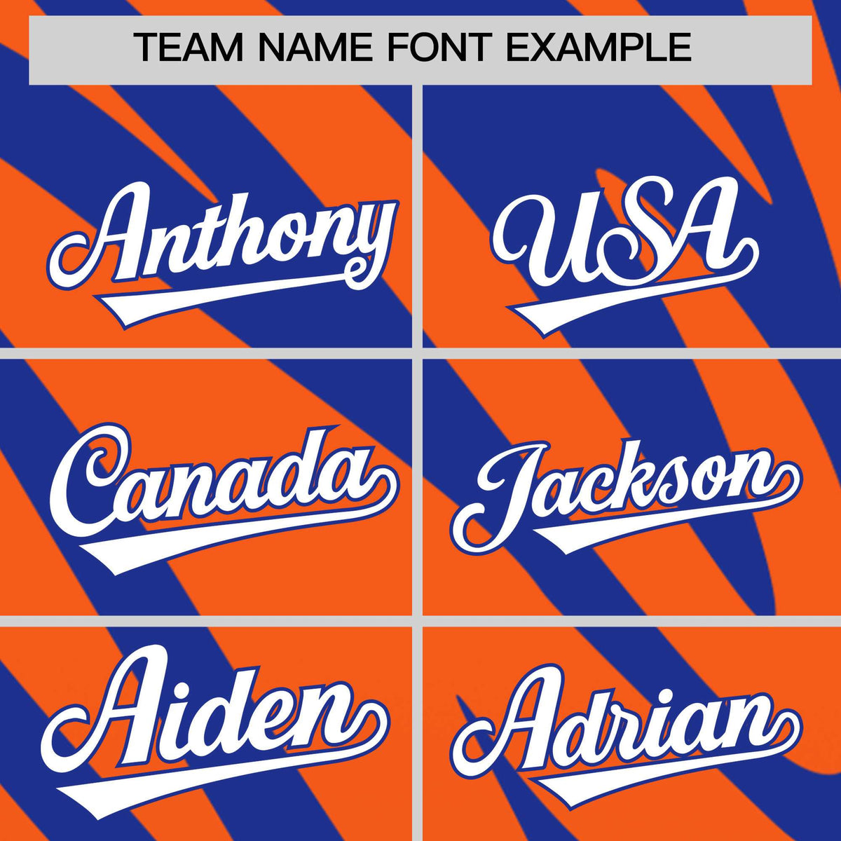 Custom Royal Orange Tiger Stripe Gradient Animal Print Personalized Team Shirt Baseball Jersey