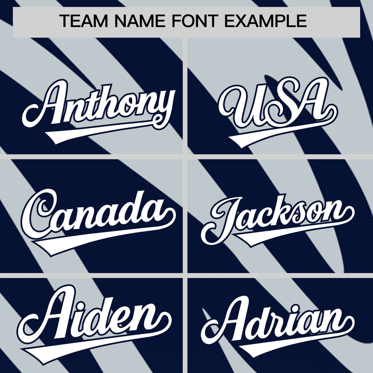 Custom Navy Silver Tiger Stripe Gradient Animal Print Personalized Team Shirt Baseball Jersey