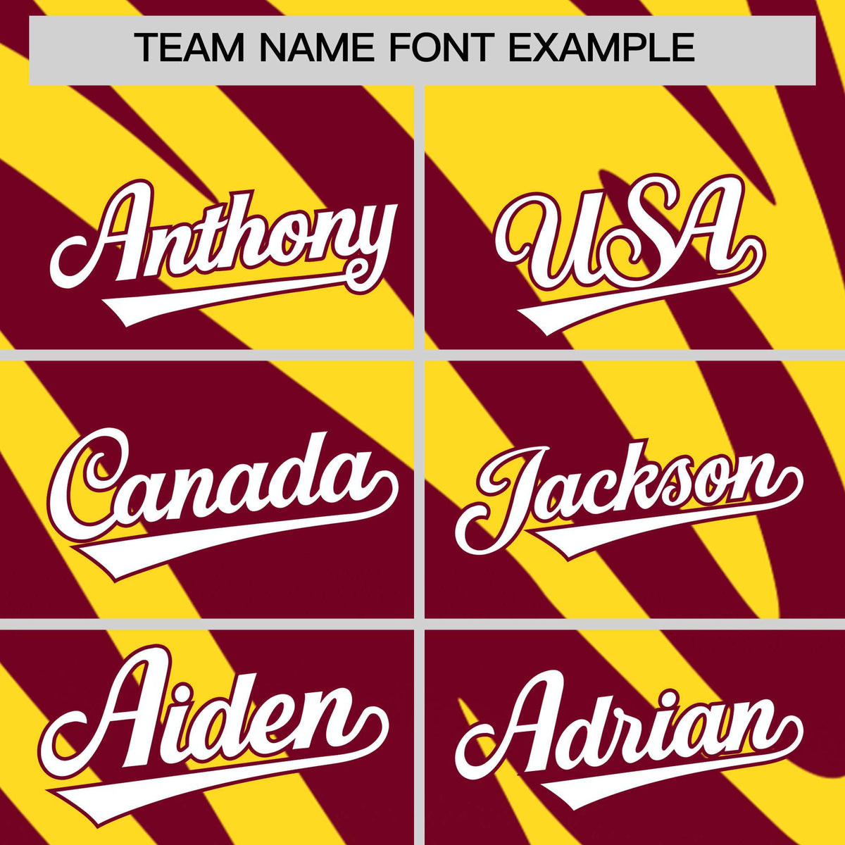Custom Gold Crimson Tiger Stripe Gradient Animal Print Personalized Team Shirt Baseball Jersey
