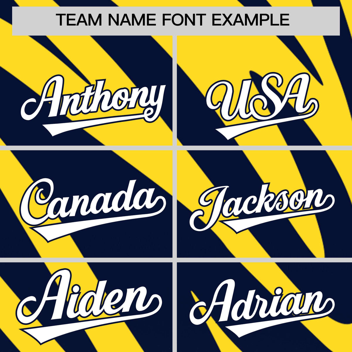 Custom Gold Navy Tiger Stripe Gradient Animal Print Personalized Team Shirt Baseball Jersey
