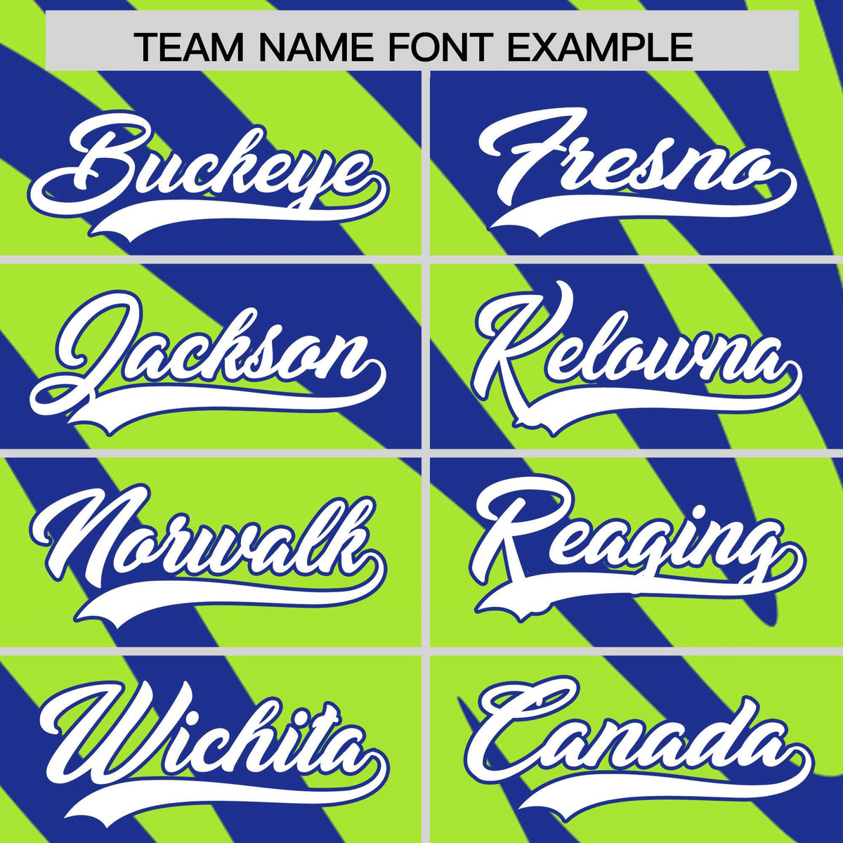 Custom Royal Neon Green Tiger Stripe Gradient Animal Print Personalized Team Shirt Baseball Jersey