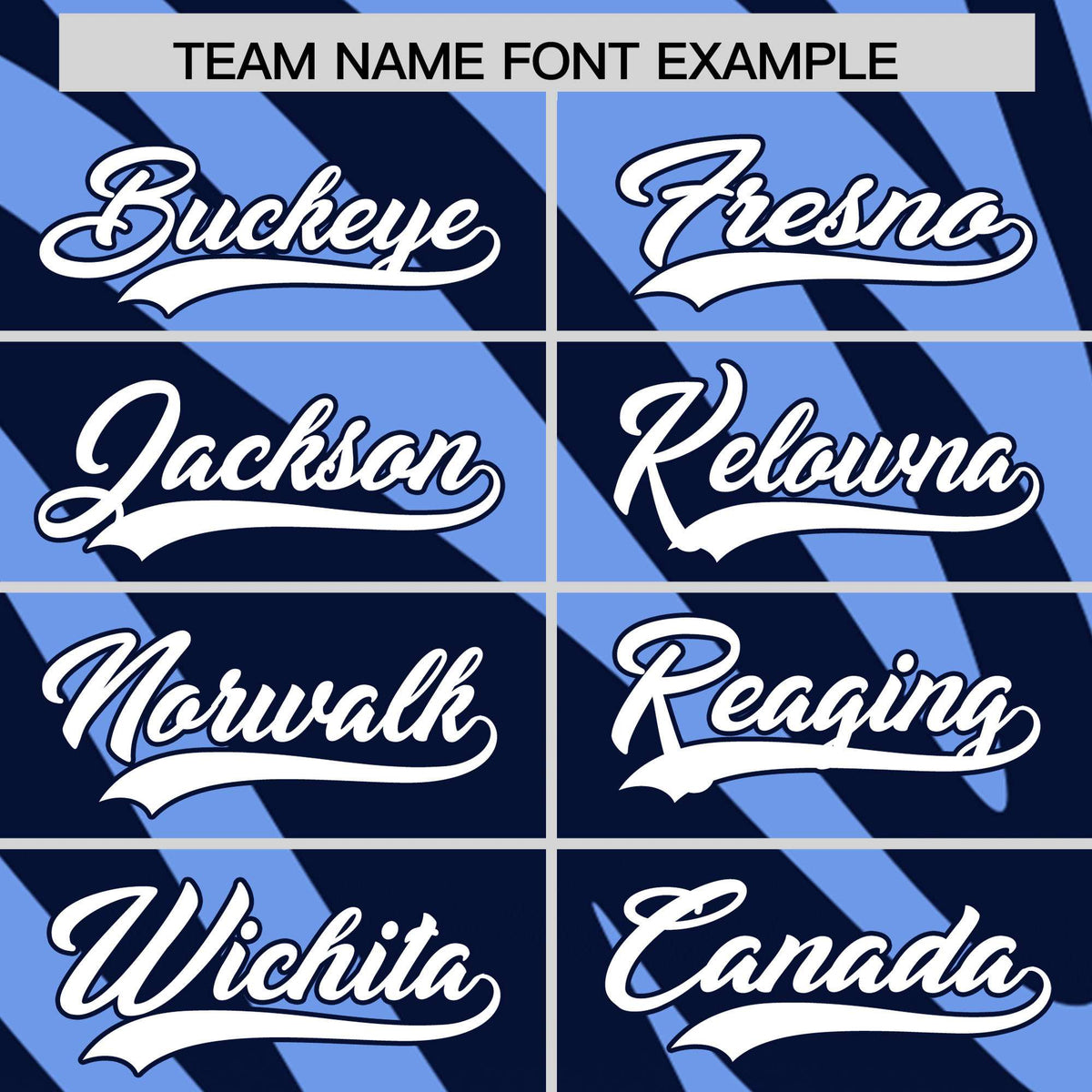 Custom Light Blue Navy Tiger Stripe Gradient Animal Print Personalized Team Shirt Baseball Jersey