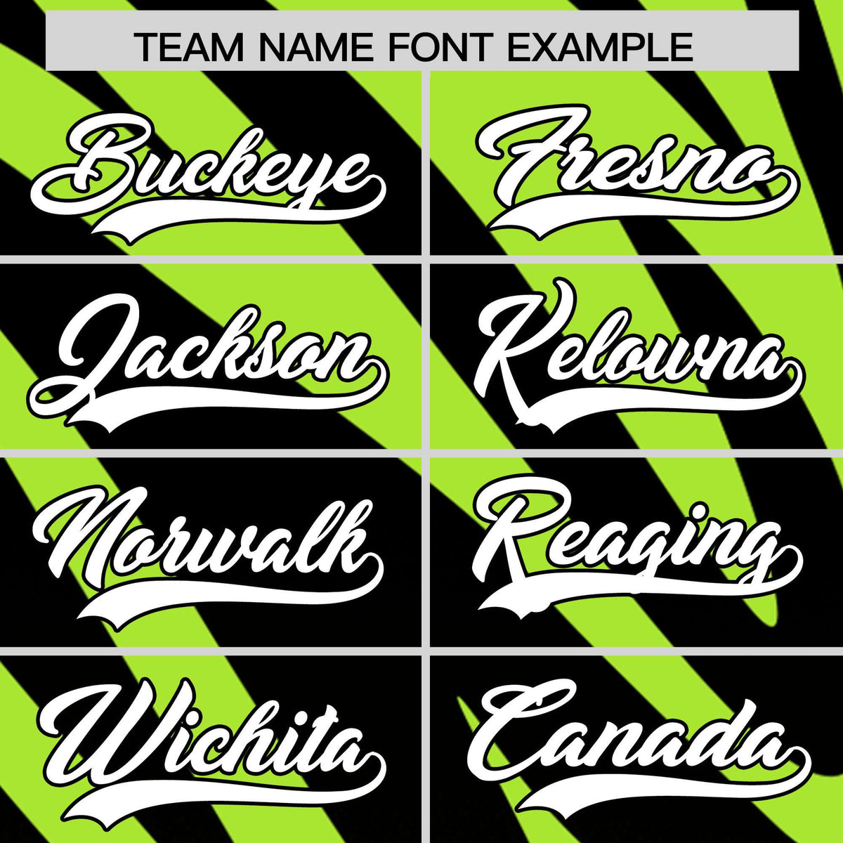 Custom Neon Green Black Tiger Stripe Gradient Animal Print Personalized Team Shirt Baseball Jersey