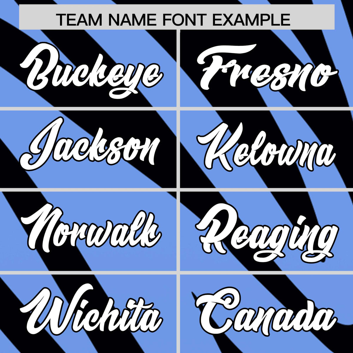 Custom Light Blue Black Tiger Stripe Gradient Animal Print Personalized Team Shirt Baseball Jersey