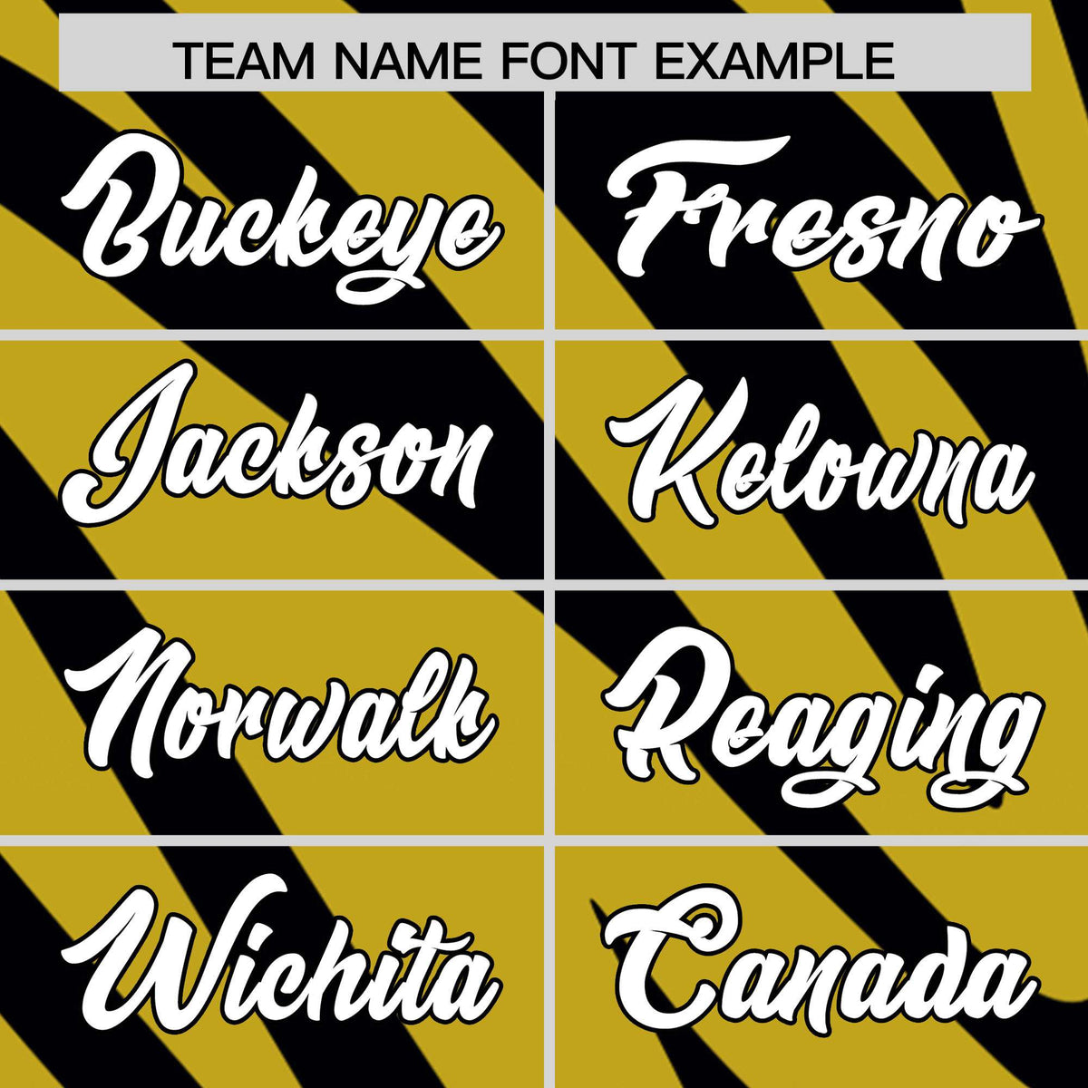 Custom Old Gold Black Tiger Stripe Gradient Animal Print Personalized Team Shirt Baseball Jersey