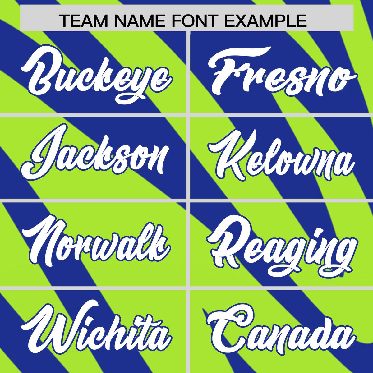 Custom Royal Neon Green Tiger Stripe Gradient Animal Print Personalized Team Shirt Baseball Jersey