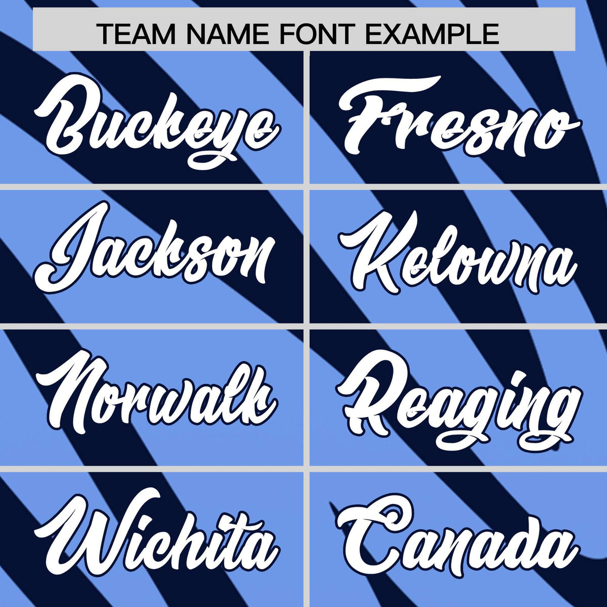 Custom Navy Light Blue Tiger Stripe Gradient Animal Print Personalized Team Shirt Baseball Jersey