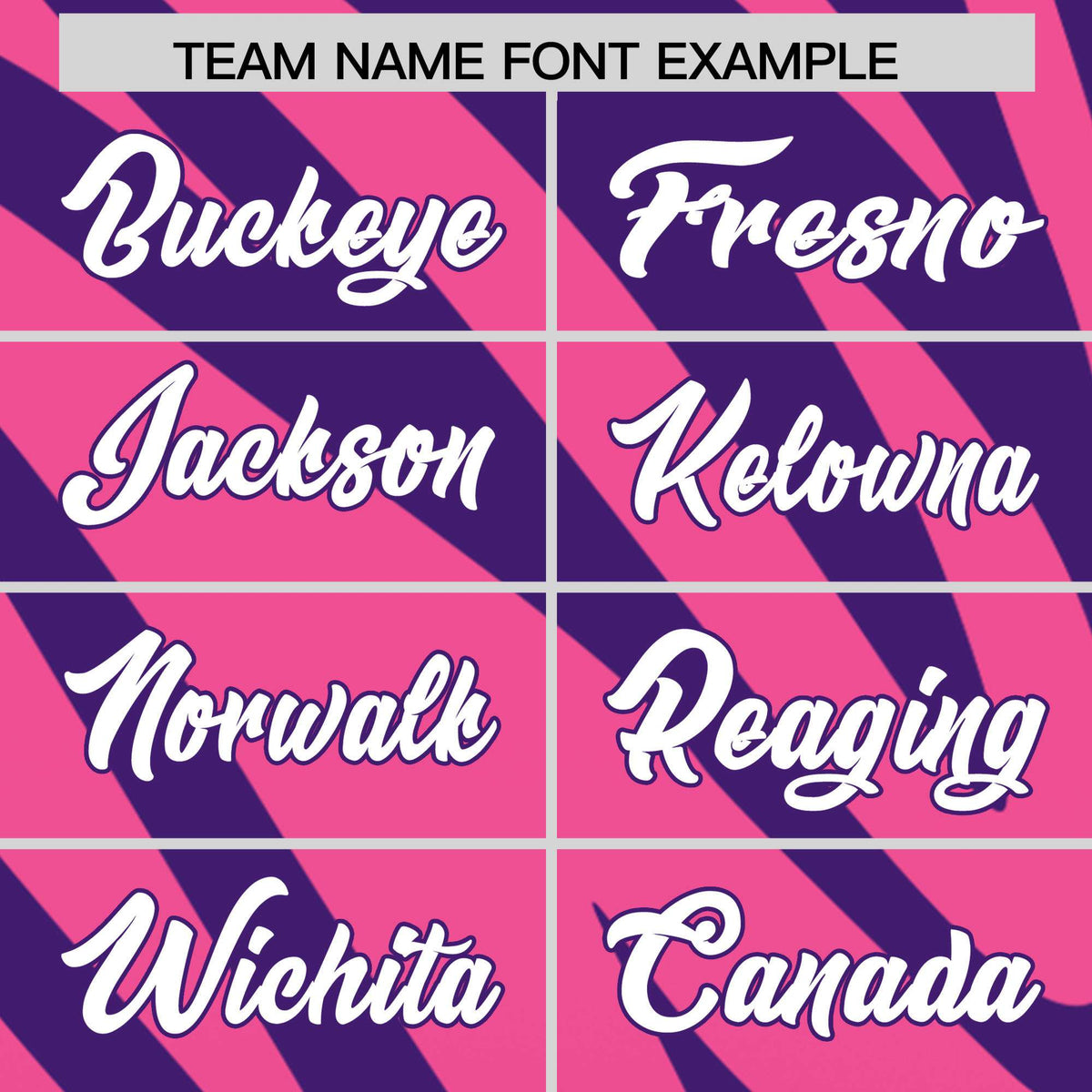 Custom Purple Pink Tiger Stripe Gradient Animal Print Personalized Team Shirt Baseball Jersey