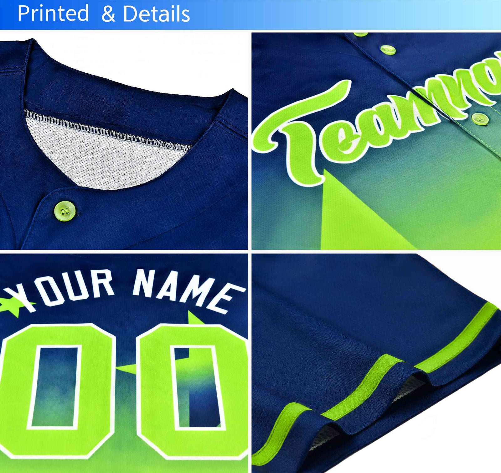 Custom Black Orange Tiger Stripe Gradient Animal Print Personalized Team Shirt Baseball Jersey