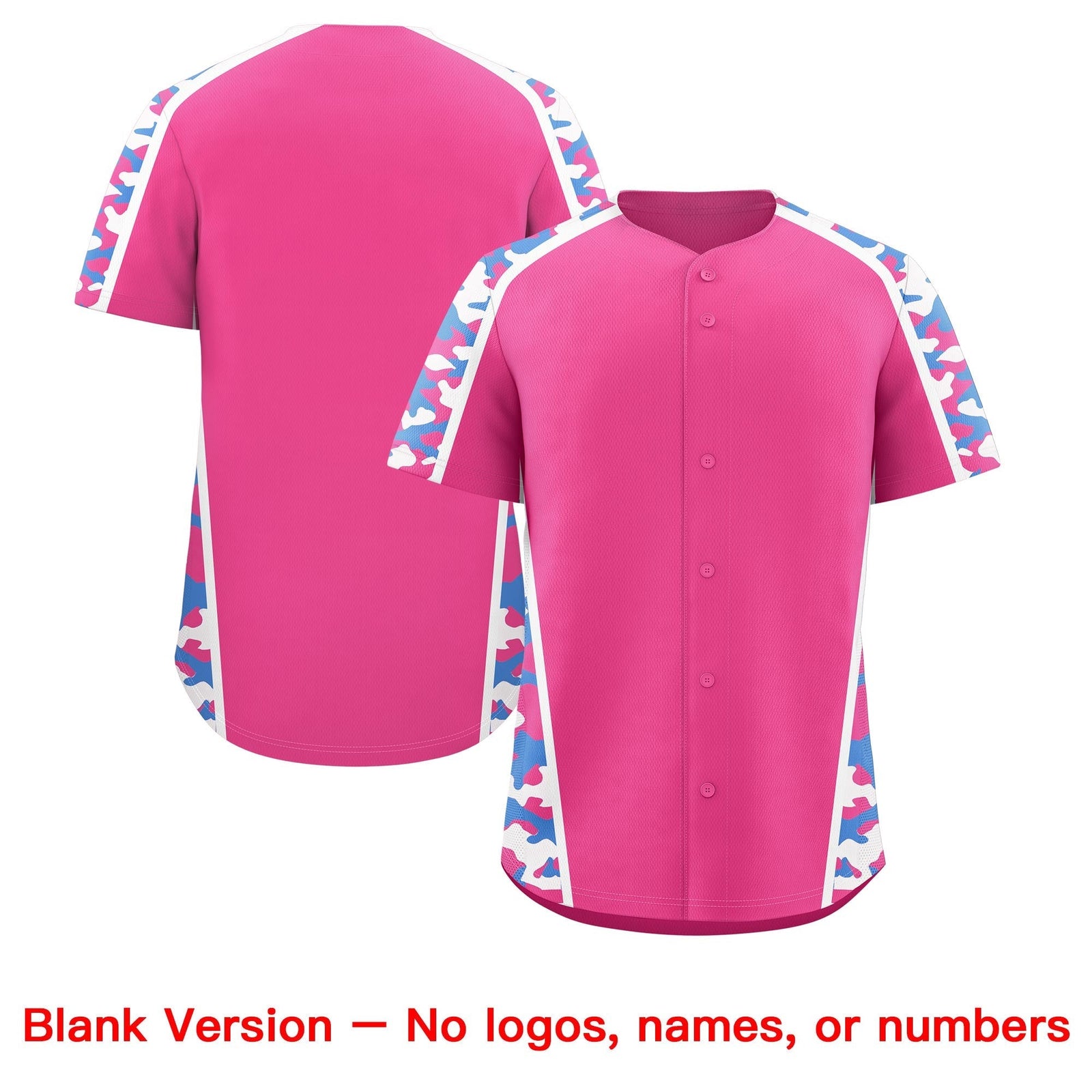Custom Pink Powder Blue Side Camo Style Personalization Baseball Jersey| KXKSHOP