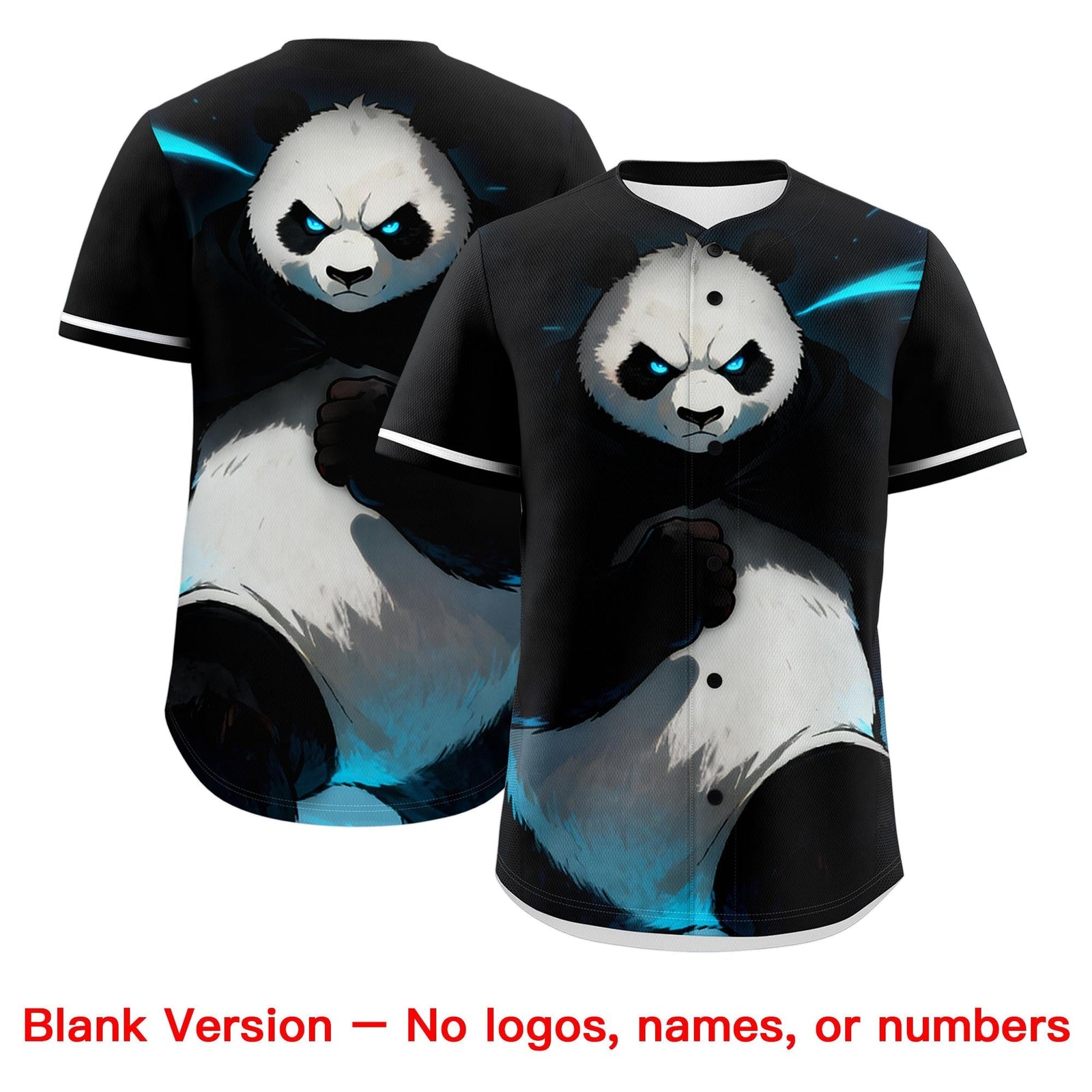 Custom Black White Panda Animal Series Personalization Graffiti Pattern Baseball Jersey| KXKSHOP