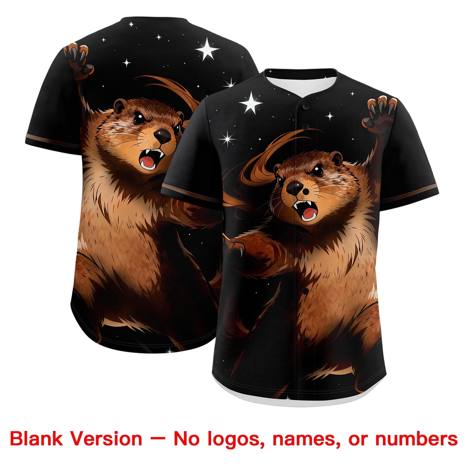 Custom Black Brown Cream Animal Series Personalization Graffiti Pattern Baseball Jersey| KXKSHOP