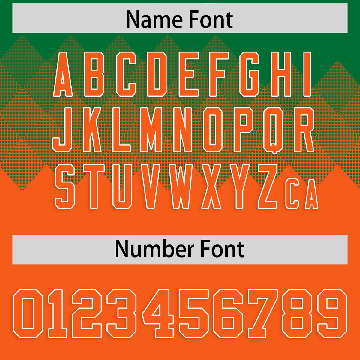 Custom Kelly Green Orange Grid Blur Pattern Authentic Baseball Jersey