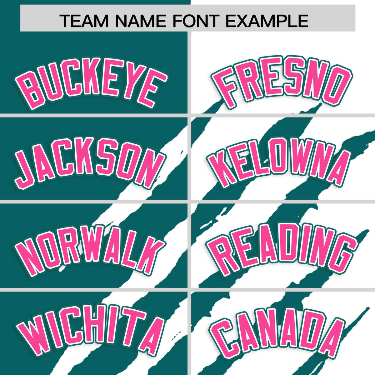 Custom Teal White Split Tiger Claw Scratch Pattern Baseball Jersey