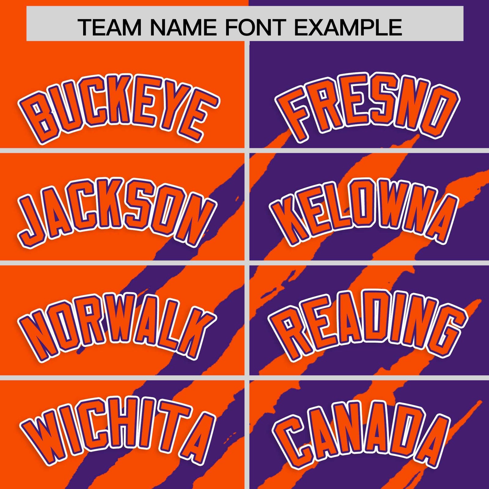 Custom Orange Purple Split Tiger Claw Scratch Pattern Baseball Jersey