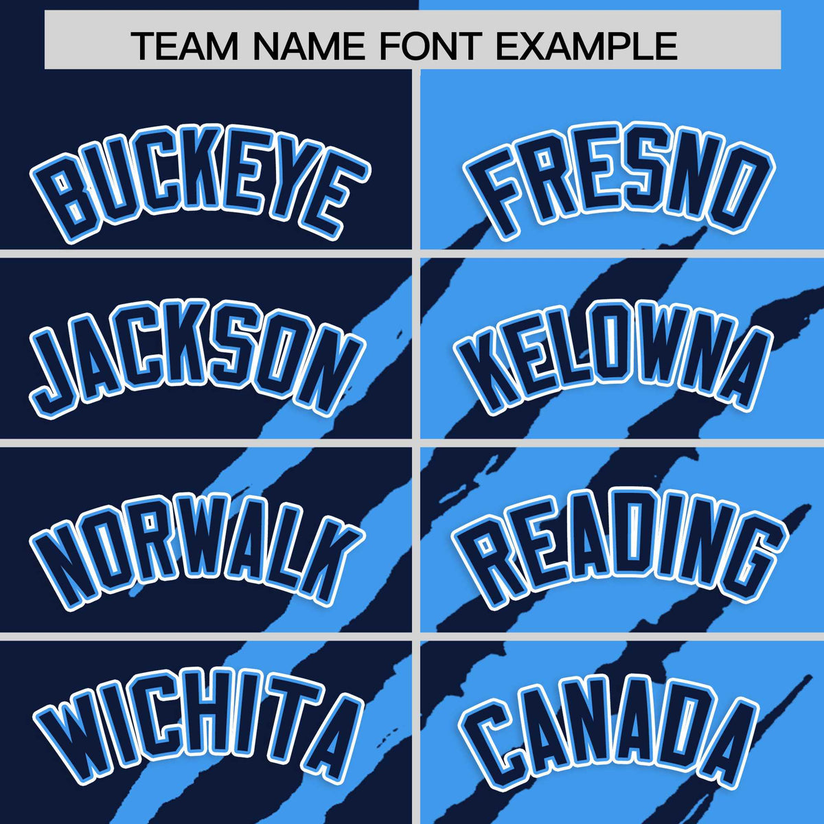 Custom Navy Powder Blue Split Tiger Claw Scratch Pattern Baseball Jersey