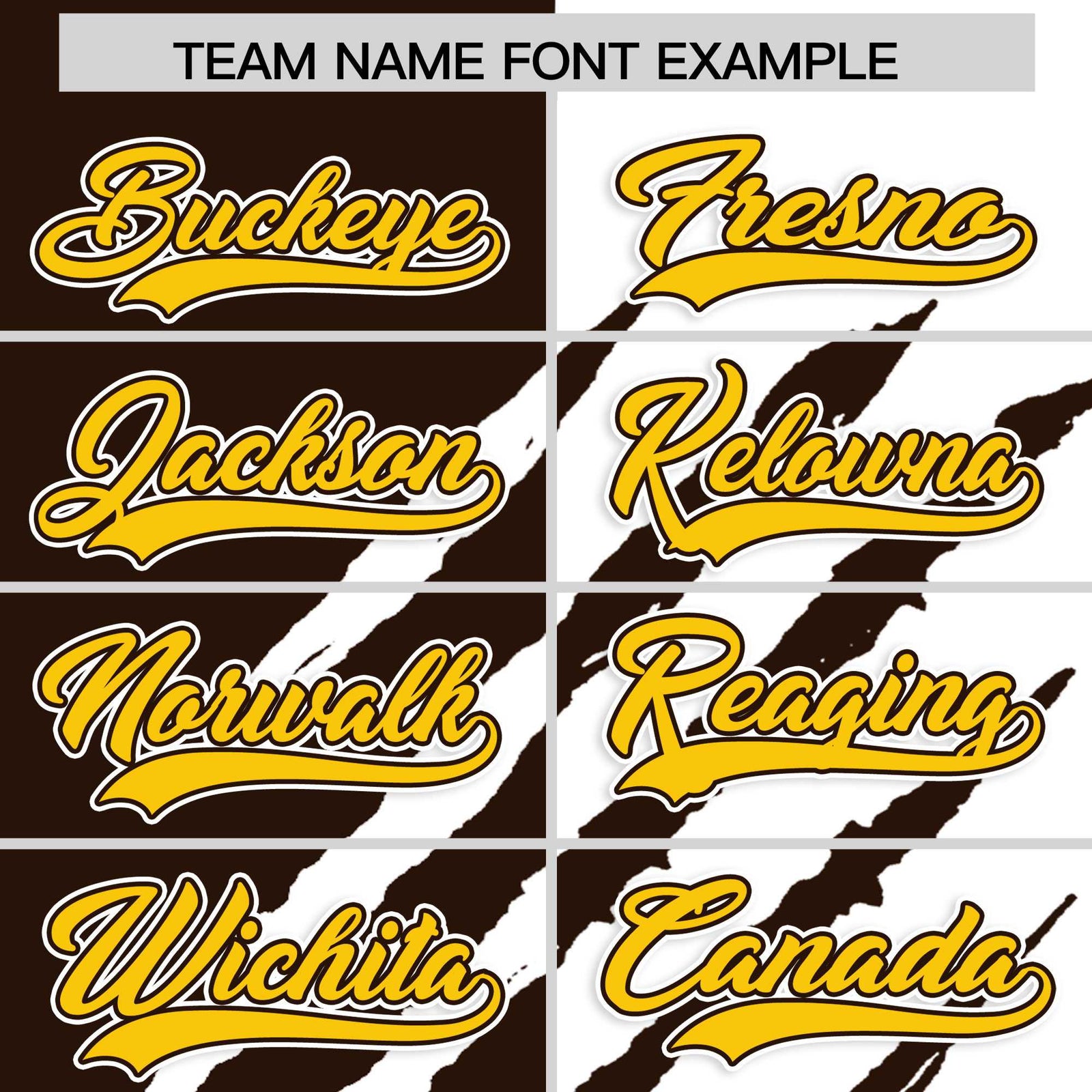 Custom Brown White Split Tiger Claw Scratch Pattern Baseball Jersey