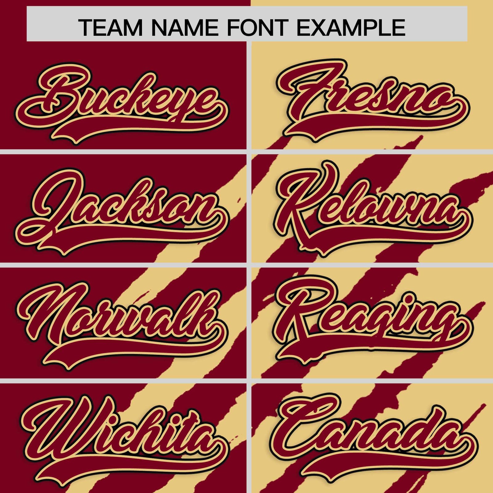 Custom Crimson Khaki Split Tiger Claw Scratch Pattern Baseball Jersey