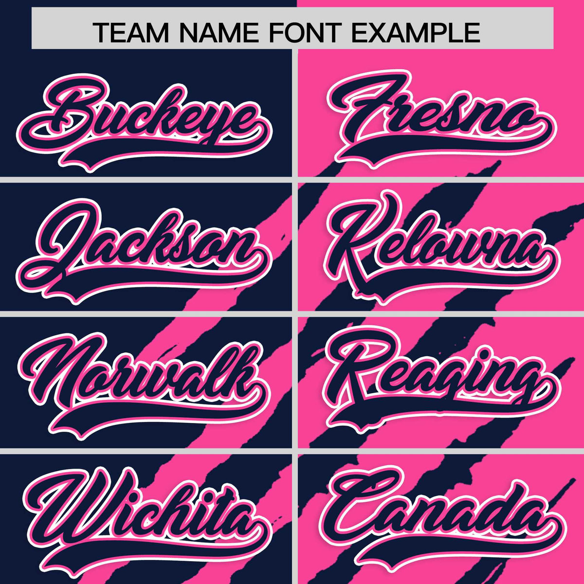 Custom Navy Pink Split Tiger Claw Scratch Pattern Baseball Jersey