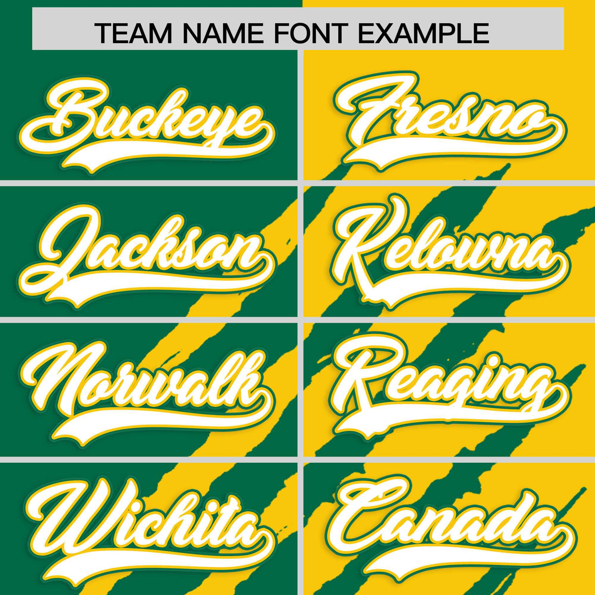 Custom Kelly Green Gold Split Tiger Claw Scratch Pattern Baseball Jersey