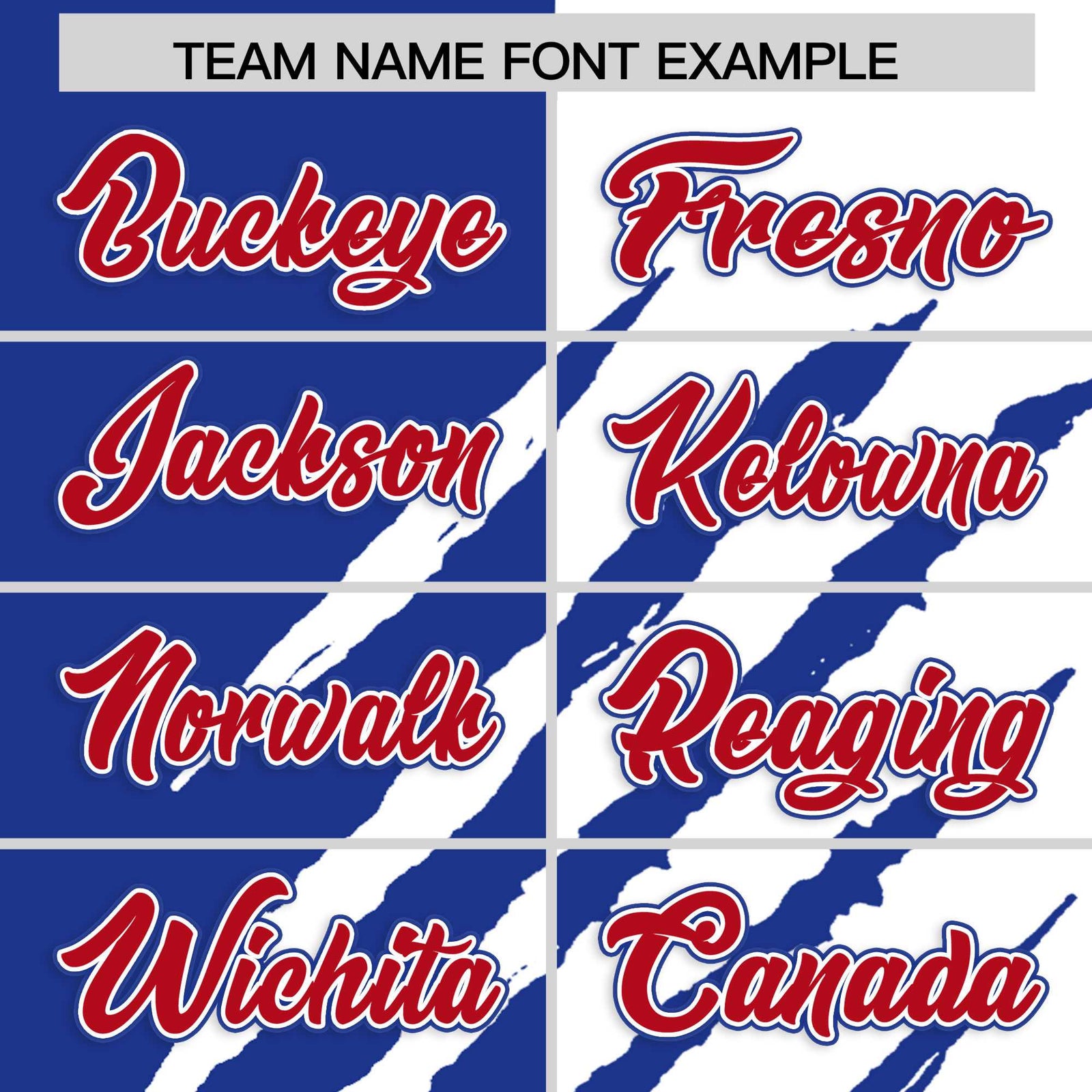 Custom Royal Blue White Split Tiger Claw Scratch Pattern Baseball Jersey
