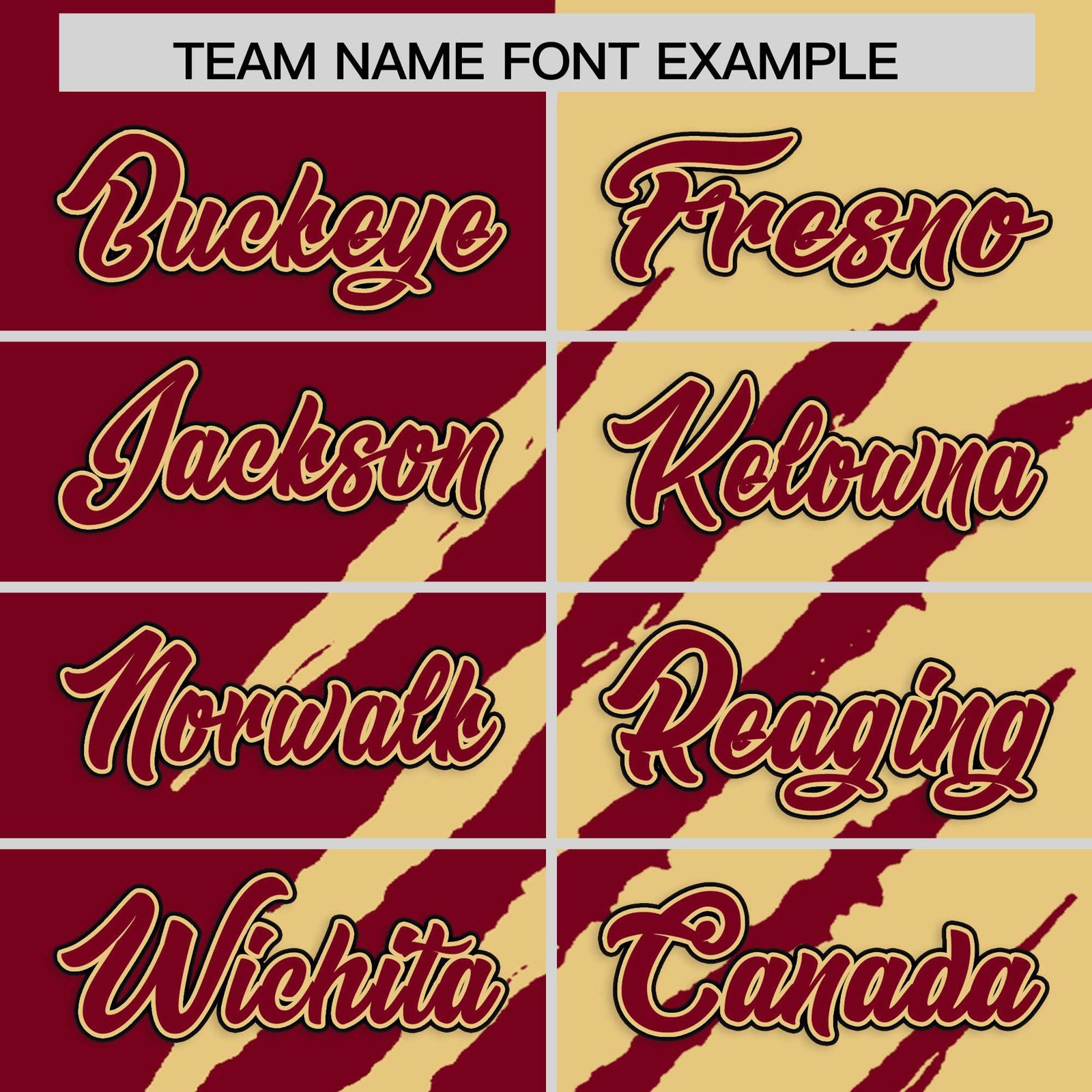 Custom Crimson Khaki Split Tiger Claw Scratch Pattern Baseball Jersey