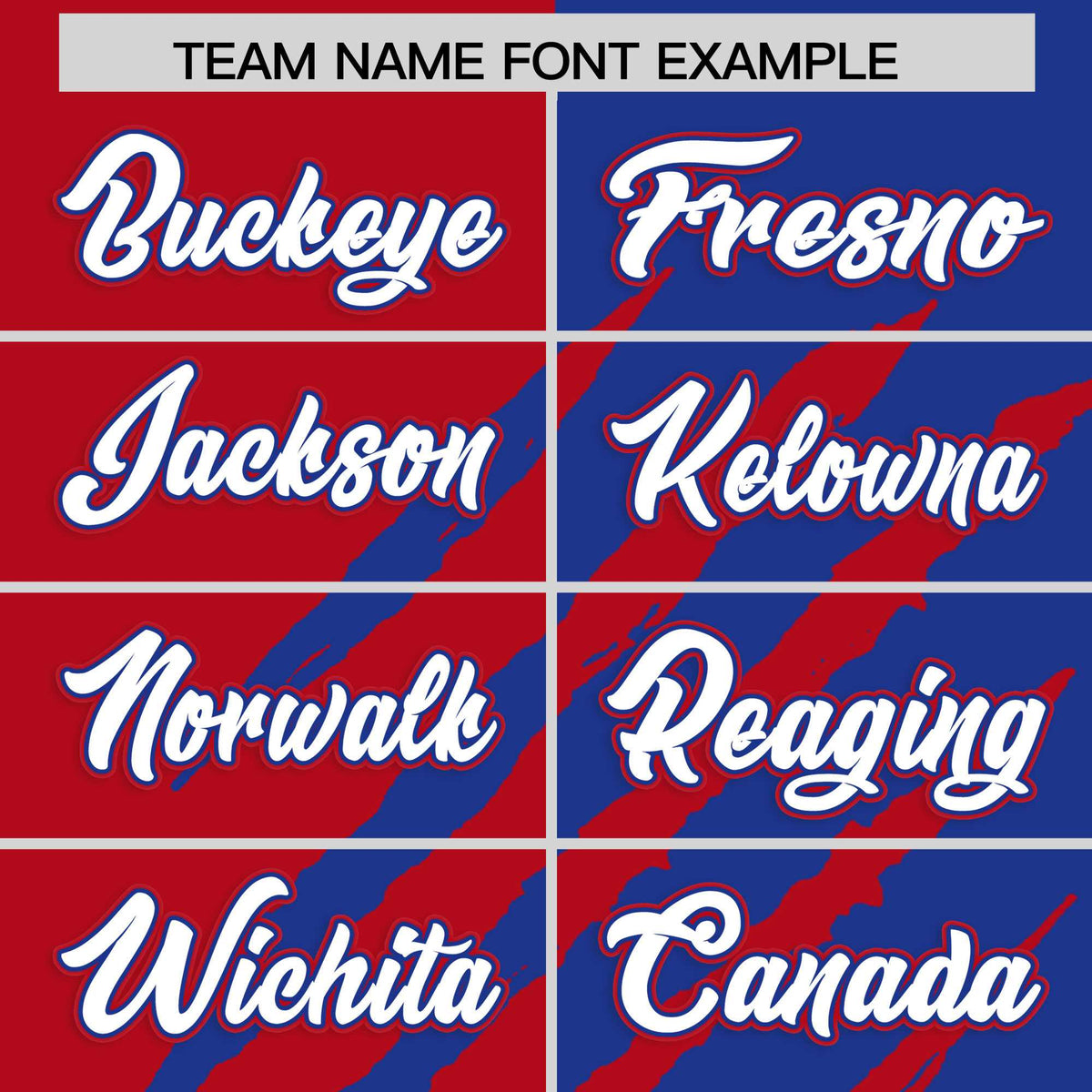 Custom Red Royal Blue Split Tiger Claw Scratch Pattern Baseball Jersey
