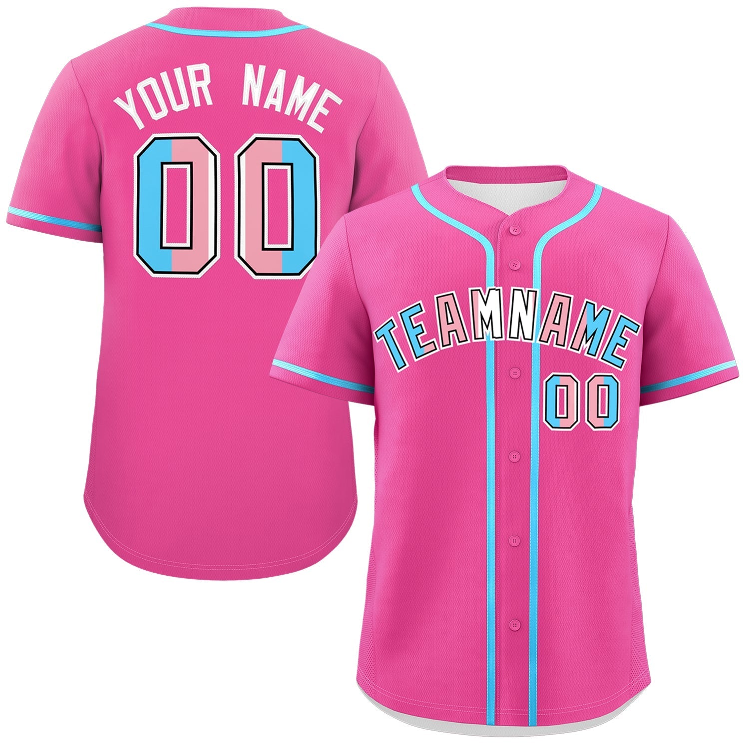 Custom Pink Powder Blue Transgender For Pride Month Classic Style Baseball Jersey| KXKSHOP