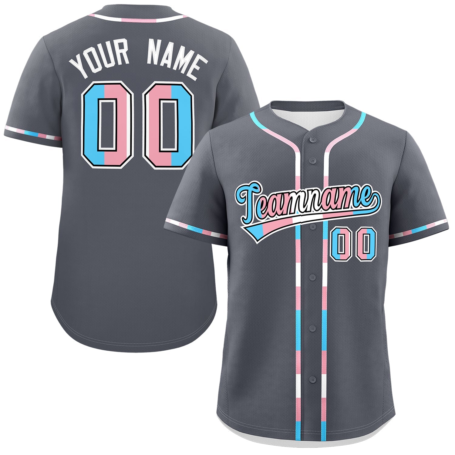 Custom Dark Gray Transgender For Pride Month Classic Style Baseball Jersey| KXKSHOP