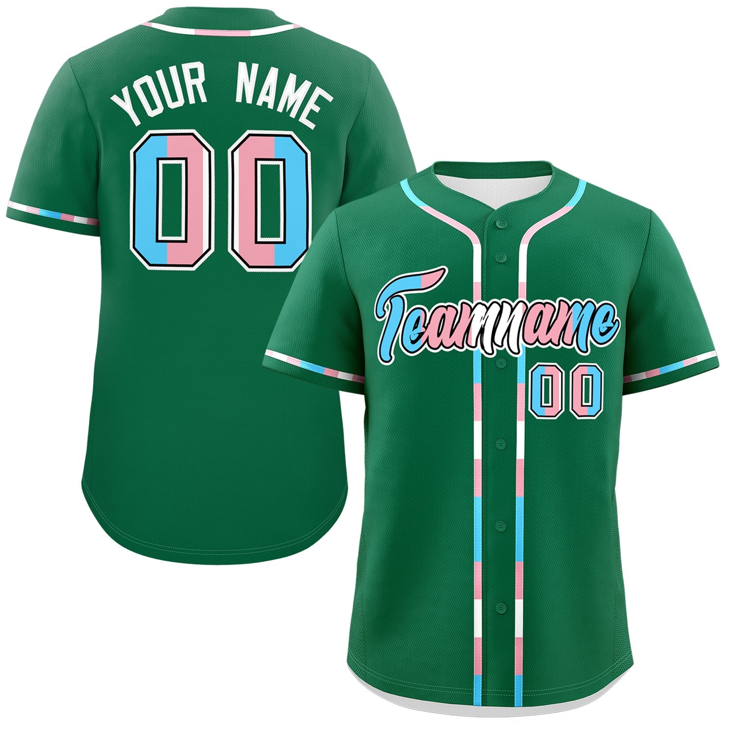 Custom Kelly Green Transgender For Pride Month Classic Style Baseball Jersey| KXKSHOP
