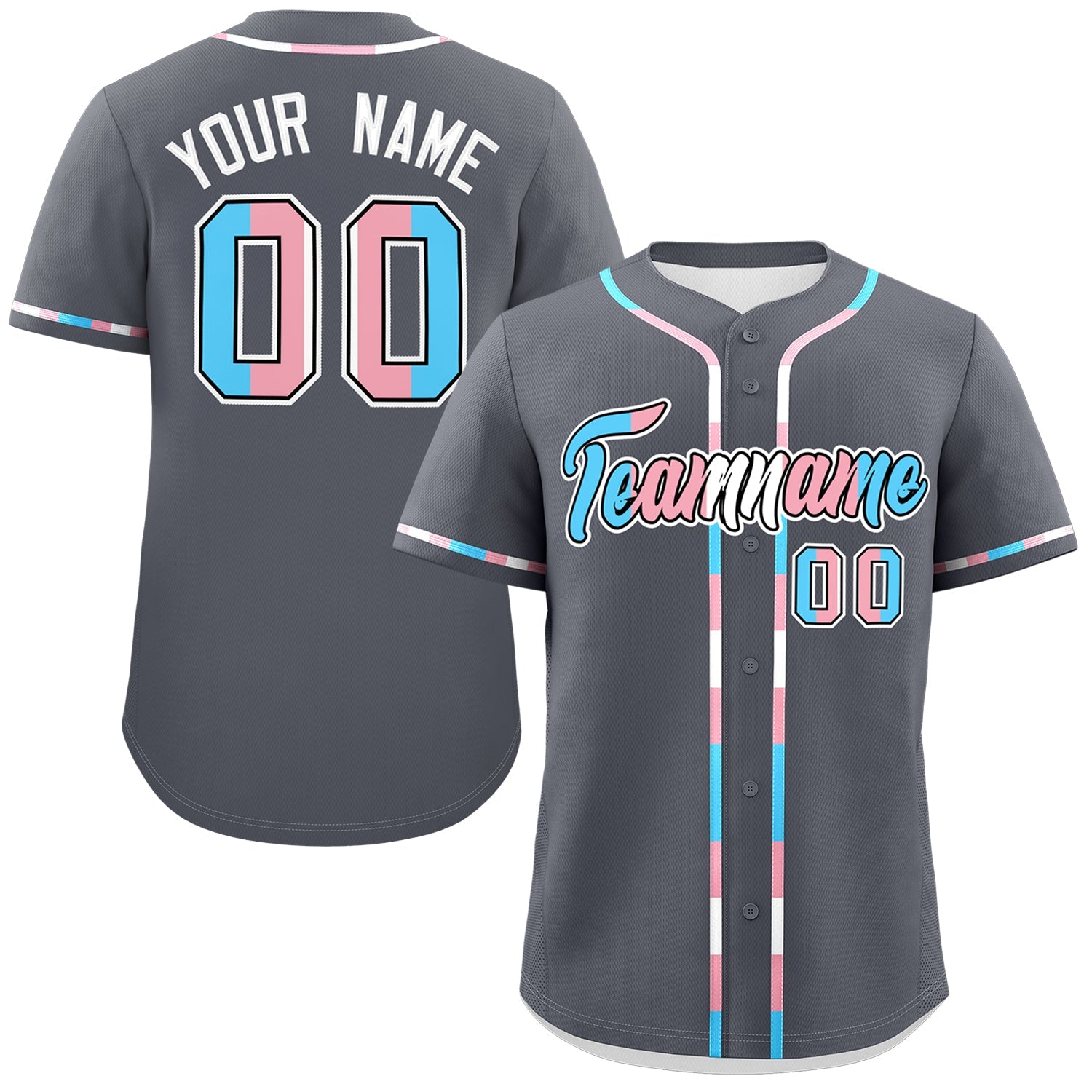 Custom Dark Gray Transgender For Pride Month Classic Style Baseball Jersey| KXKSHOP