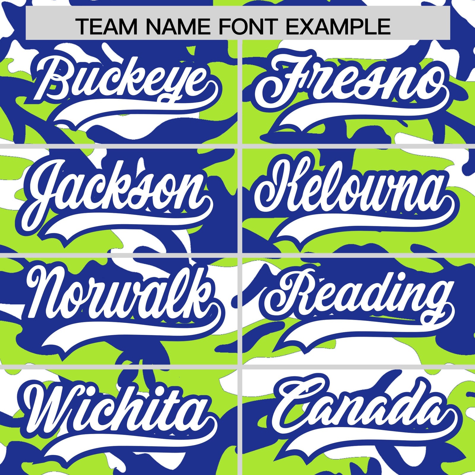 Custom Neon Green Royal Blue White Camo Gradient Fashion Baseball Jersey | Perfect for Training,Sublimation Printed & Stitched,Add Name and Numbern,Perfect for Teams | KXKSHOP