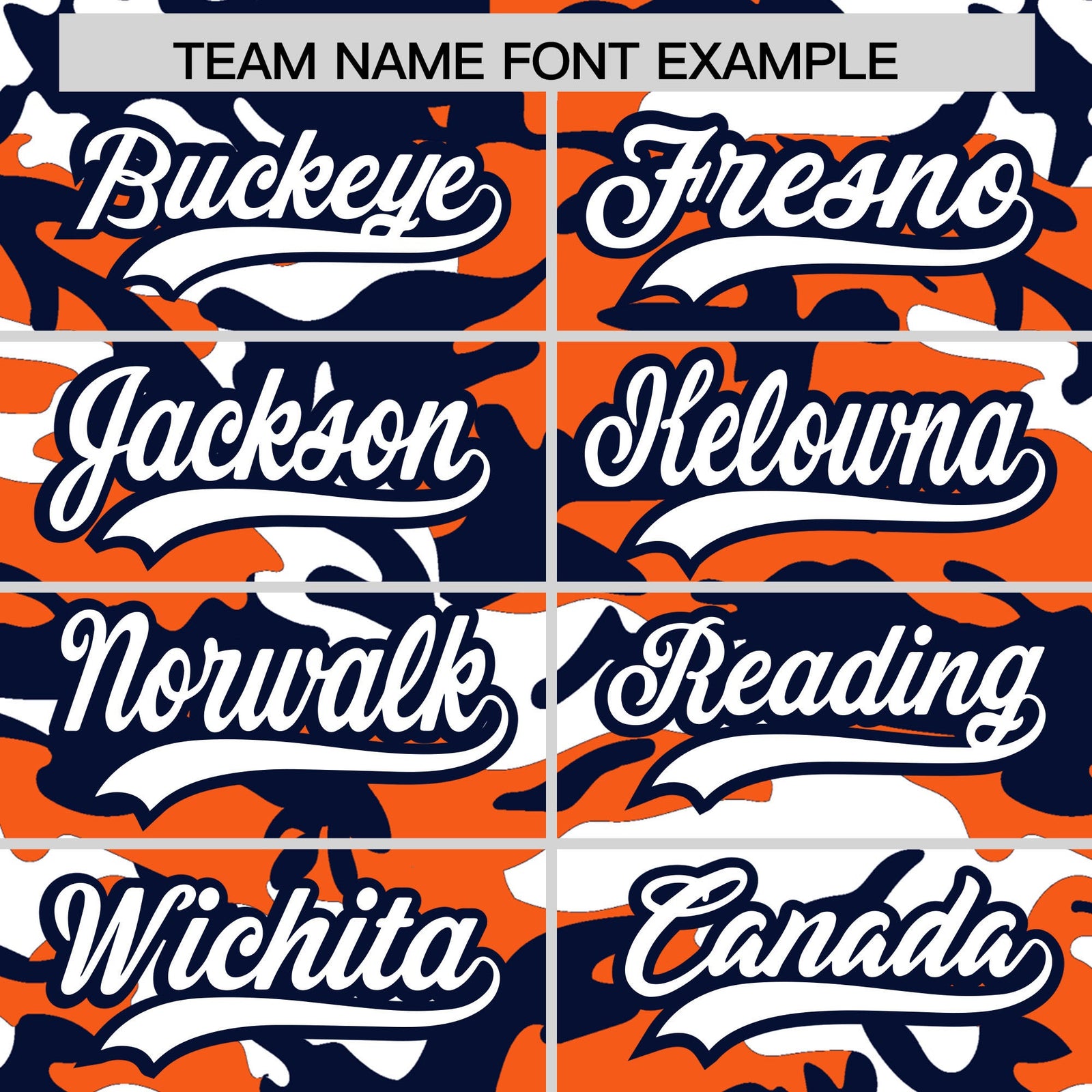 Custom Orange Navy White Camo Gradient Fashion Baseball Jersey | Perfect for Training,Sublimation Printed & Stitched,Add Name and Numbern,Perfect for Teams | KXKSHOP