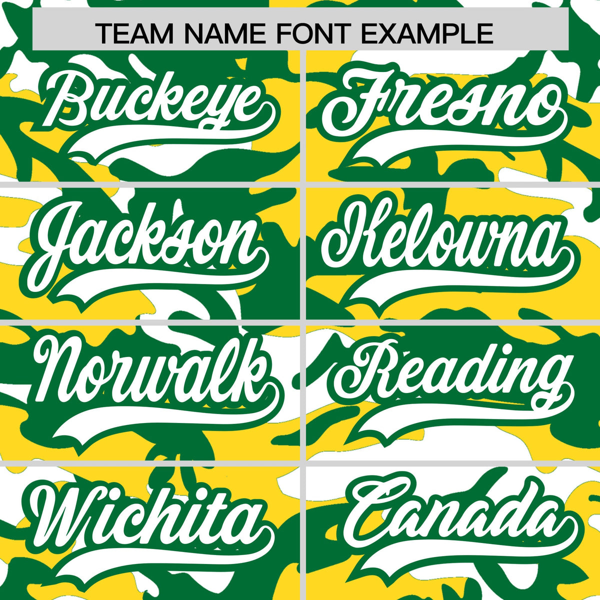 Custom Gold Kelly Green White Camo Gradient Fashion Baseball Jersey | Perfect for Training,Sublimation Printed &amp; Stitched,Add Name and Numbern,Perfect for Teams | KXKSHOP