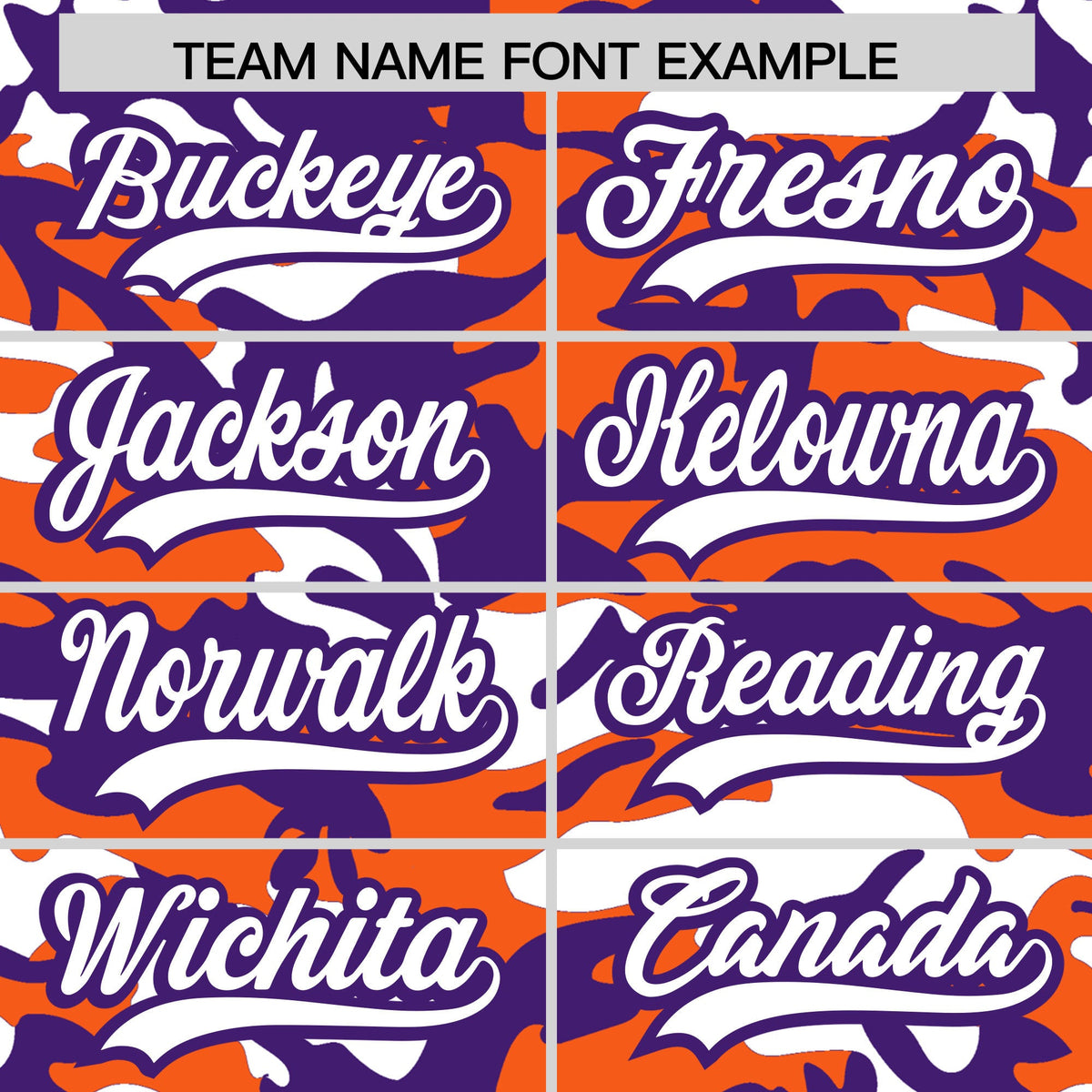 Custom Orange Purple White Camo Gradient Fashion Baseball Jersey | Perfect for Training,Sublimation Printed &amp; Stitched,Add Name and Numbern,Perfect for Teams | KXKSHOP